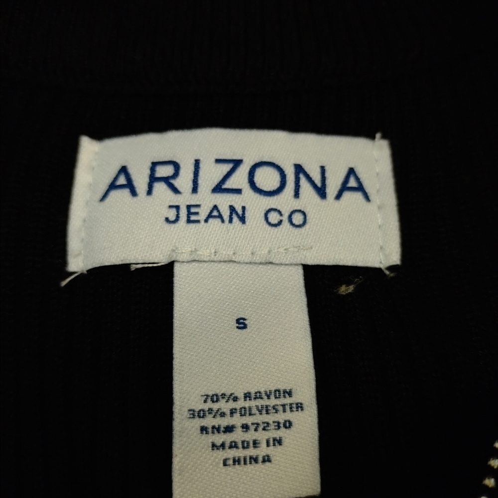 Arizona Jean Co Sweater Dress Women's Black 1/4 Zipper Stretch Comfy Size S NWT - Picture 6 of 7
